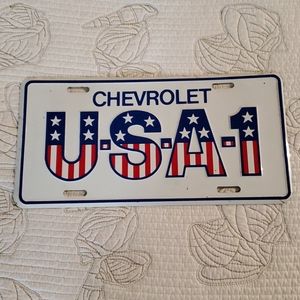 Vintage CHEVROLET U.S.A.1 license plate tag